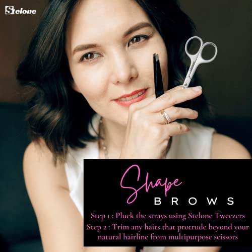 Tweezers for Eyebrows - Slant Tip Professional Stainless Steel Eyebrow Tweezers for Women & Men - Great Precision on Brow, Facial Hair & Ingrown Hair