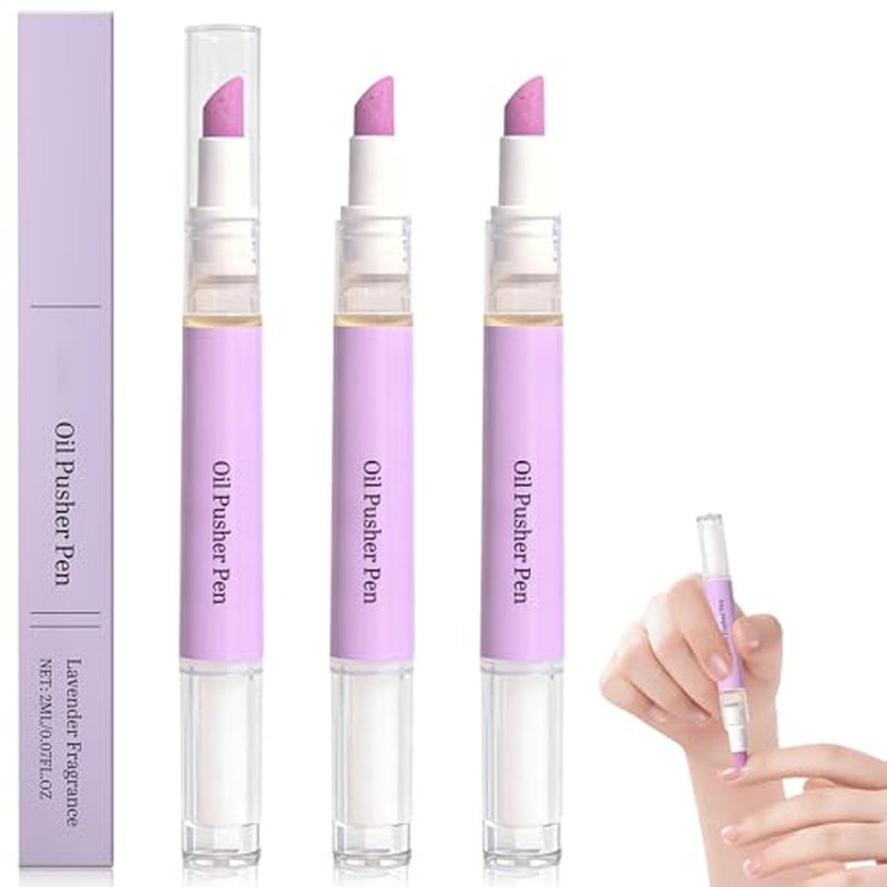 2-in-1 Cuticle Oil Pusher Pen for Nail Care - 3PCS Set