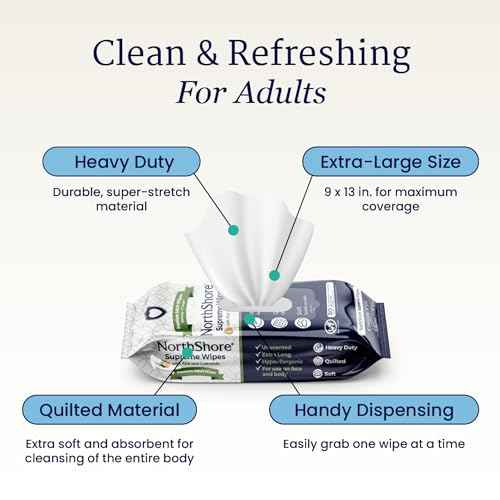 NorthShore Supreme Heavy-Duty Quilted Wipes, X-Large, 9 x 13 in., 50 ct, 3-Pack