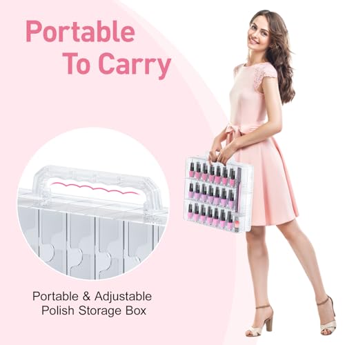 48 Bottle Nail Polish Organizer with Adjustable Dividers