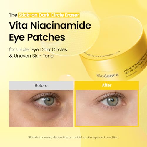 BIODANCE Vita Niacinamide Eye Patches, 60 Count Dark Circle Treatment