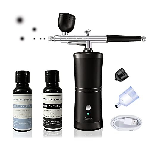 Quevina Cordless Airbrush Kit with Compressor, USB Rechargeable
