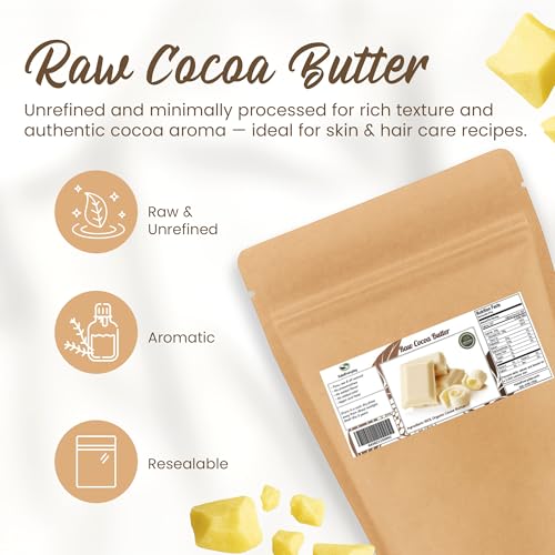 2 Lb Cocoa Butter: Pure, Raw, Unprocessed. Incredible Quality and Scent. Use for Lotion, Cream, Lip Balm, Oil, Stick, or Body Butter. NON-GMO By SaaQin¢ç