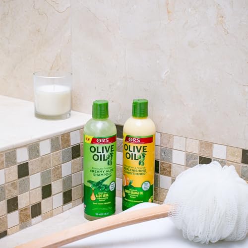 ORS Olive Oil Creamy Aloe Shampoo & Replenishing Conditioner with Orange & Aloe Vera (2 Piece Set)