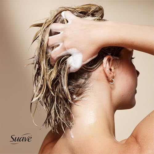 Suave Smooth & Shiny 2-in-1 Shampoo & Conditioner with Coconut Oil, Smoothness & Shine in One Step, No Parabens, Phthalates, or Dyes, 4 Pack, 28 FL OZ Each