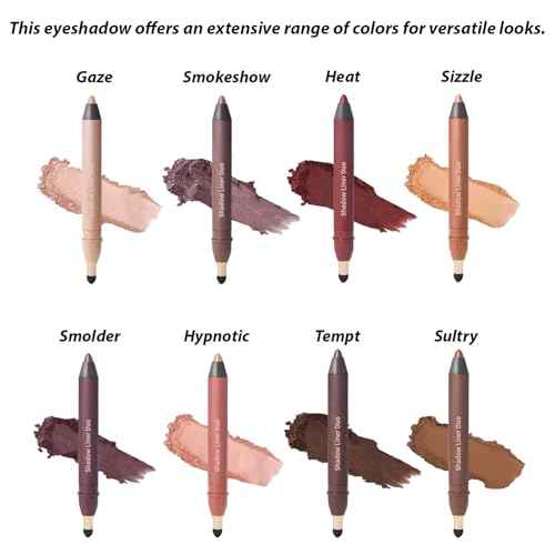 2pc Perfect Color Duo,Luxowly Shadow Liner 2-in-1 Eyeliner & Eyeshadow,Waterproof Eye Shadow Stick,Smooth Easy Application with Smudge Brush, Plum Shadow Liners Duo (Smokeshow+ Gaze)