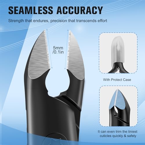 FERYES Stainless Steel Cuticle Nippers - Professional 1/2 Jaw Clipper