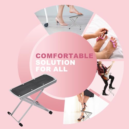 Adjustable Pedicure Foot Rest - 6 Heights, Non-Slip, Foldable