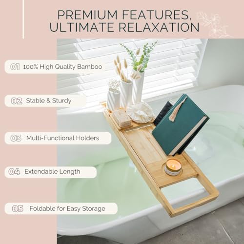 Bath Pillow and Tub Caddy Set with Suction Cups