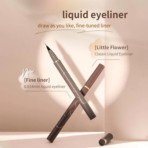 Liquid Eyeliner, Ultra Fine Liquid Eyeliner Waterproof with Smooth Strong Fibres, Smudge-proof, Longwearing, Smooth Eye Liners with Ultra-Fine Tip (#01 Black Upgrade)