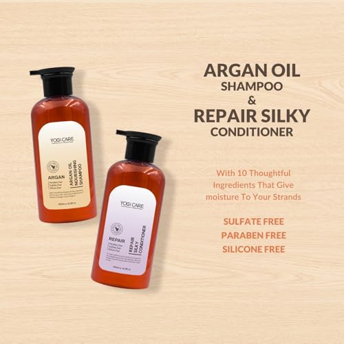 Argan Oil Shampoo & Conditioner Set - Sulfate Free, 16.9 Fl Oz