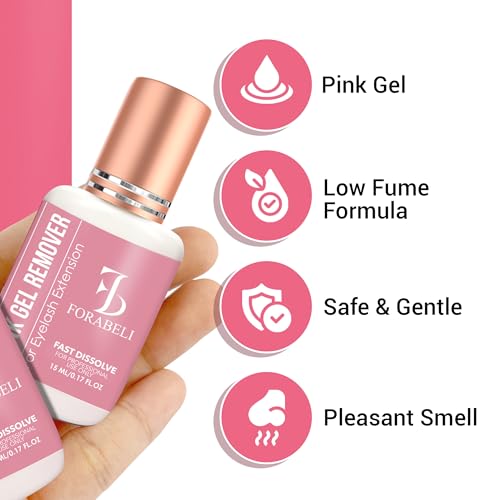 Forabeli Pink Gel Lash Remover | 60s Fast Acting | 15ml