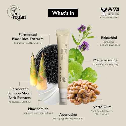 HARUHARU wonder Black Rice Bakuchiol Eye Cream, Smooths Fine Lines & Crow¡¯s Feet, Reduces Puffiness & Dark Circles, Lightweight Day and Night Care, Holiday Stocking Stuffer, 1.34 fl. oz (Duo Set)