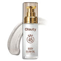 Waterproof SPF 45 Body Shimmer Oil with Glow - Diamond Platinum Variation