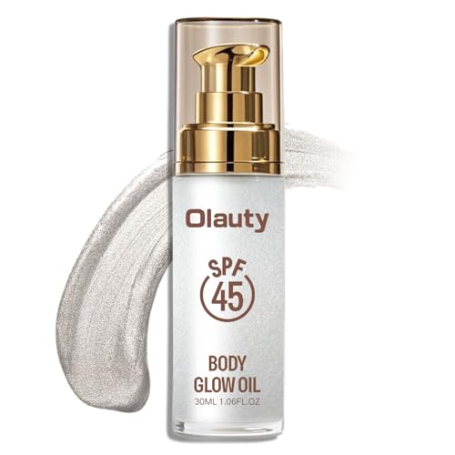 Waterproof SPF 45 Body Shimmer Oil with Glow - Diamond Platinum Variation