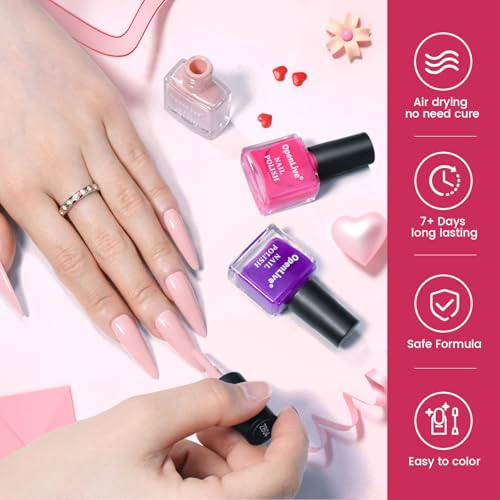OpenLive 12-Piece Quick Dry Nail Polish Set with Base & Top Coat (5ml)