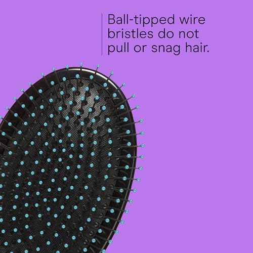 Detangling Hair Brush with Metal Bristles - Cushion Base, Teal, Pack of 1