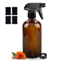 16oz Glass Spray Bottles for Cleaning & Hair - Refillable with Adjustable Nozzle