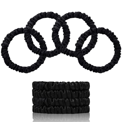 Mulberry Silk Scrunchies 22 Momme (4 Pack) - Hair Elastics for Women