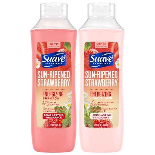 Suave Shampoo & Conditioner Set, Sun-Ripened Strawberry ? Everyday Energizing Formulas with Strawberry Extract & Vitamin E, 22.5 Oz Ea (2 Piece Set)
