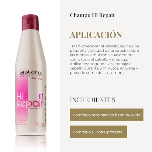 Salerm Cosmetics 01 Hi Repair Shampoo, 9 Ounce (Pack of 2)