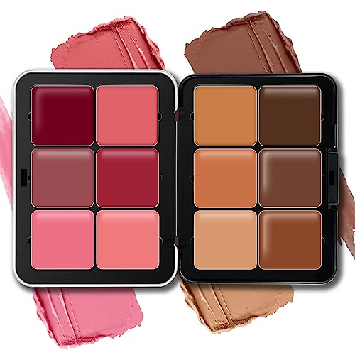 HOSAILY 12-Color Cream Blush & Concealer Palette