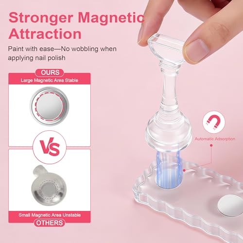 Magnetic Nail Art Stand Set with Holders & Adhesive Tape