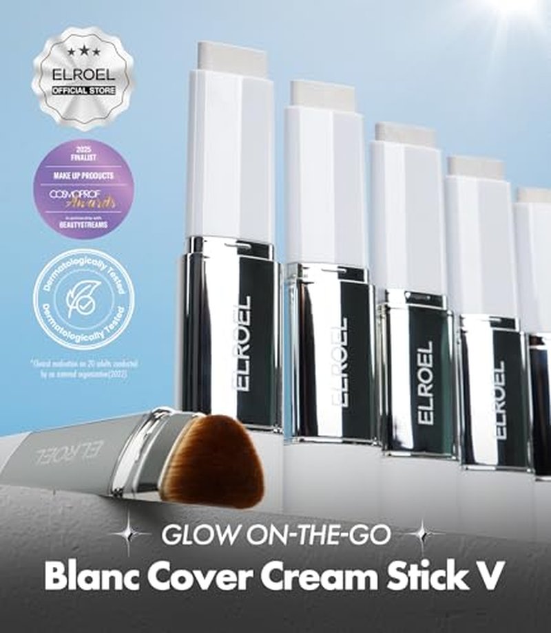 ELROEL Blanc Cover Stick V - Color-Changing Foundation with Brush