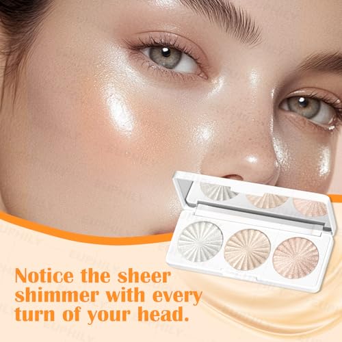 3-Color Shimmer Highlighter Palette – Long-Lasting, Waterproof