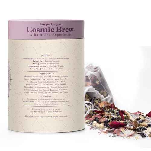 Lunar Blend Bath Tea by Purple Canyon | 3 Relaxing Bath Soaks with Lavender, Green Tea, Epsom Salt, and Essential Oils | Skin Care Gifts for Women