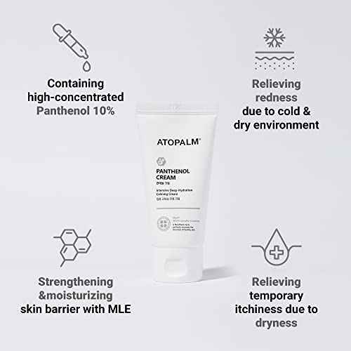 ATOPALM Panthenol Cream, Deep Hydration Face Moisturizer for Itch Relief, Sensitive Dry Skin Itch Relief Calming Cream with Panthenol, Strengthening Skin Barrier, MLE, 2.7 Fl. Oz., 80ml