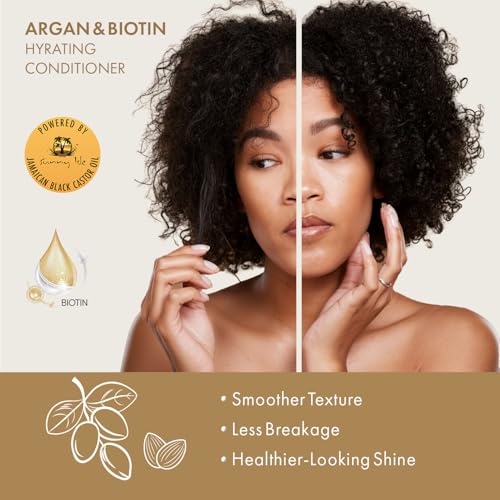 Sunny Isle Argan and Biotin Hydrating Conditioner - Collagen, Almond, Jamaican Black Castor Oil - 10.1 oz