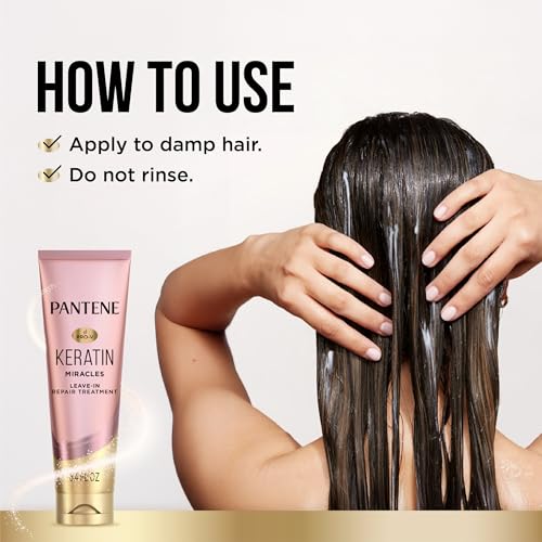 Pantene Keratin Leave-In Conditioner with Argan Oil for Damaged Hair 8.4oz