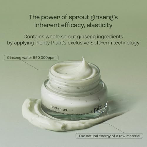 Melting Leaf Sprout Ginseng Cream, Daily Face Cream for Soft Skin, Ginseng root water 55.4%, Korean Skin Care 1.76 fl oz(50g)