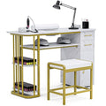 Oakvera Manicure Table with Dust Collector & Storage