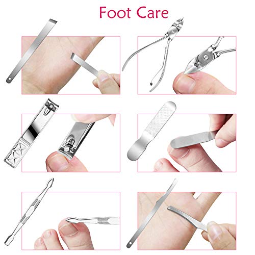 18-Piece Stainless Steel Manicure and Pedicure Set with Case