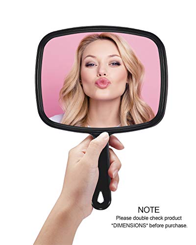 Handheld Mirror 10.3" Large Salon Barber Hair Styling, Black