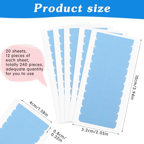 Mabor 240Pcs Double Sided Hair Extension Tape Strips