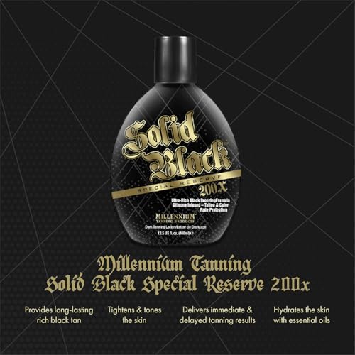 Millennium Solid Black 200X Tanning Lotion with Bronzer – 13.5 oz