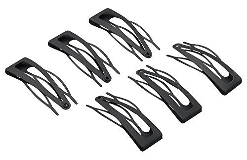 Black Double Grip Hair Clips - No Slip Claw Clips for All Hair Types (6 Count)