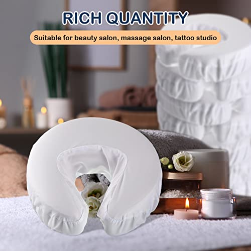 Macarrie 24 Pcs Microfiber Face Cradle Covers for Massage Tables - White, Reusable & Fits Most