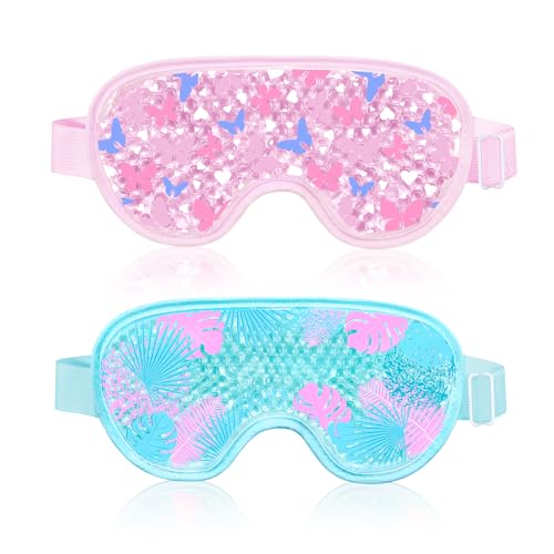 Cooling Eye Mask 2 Pack, Gel Compress for Puffy Eyes & Migraines