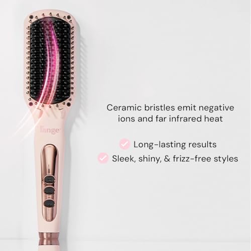L'ANGE HAIR Le Vite Straightening Brush - Dual-Voltage Hot Tool for Frizz-Free Hair