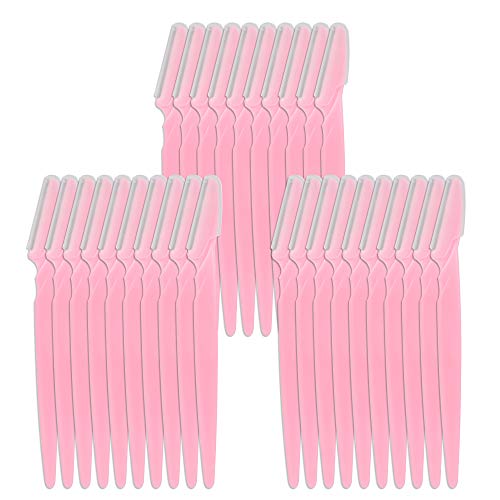 30 Pieces Eyebrow Razor Shaper Trimmer Shaver Facial Razor with Precision Cover for Women and Men