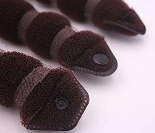 3Pcs Brown Magic Hair Bun Maker Hair Styler Foam Sponge Buns Shaper Hair Donut Bun Maker for Women and Girls