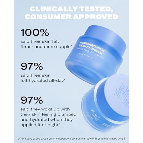 Then I Met You Renewing Rich Beauty Cream, Deep Hydration Korean Moisturizer with Quad Ginseng Complex, Fast Absorbing Vegan-Cruelty-Free Plant-Based Antioxidant, Alcohol Free Skincare for Exfoliated