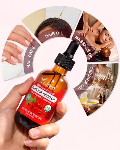 Yoken Organic Rosehip Seed Oil - Cold Pressed, 2 fl oz