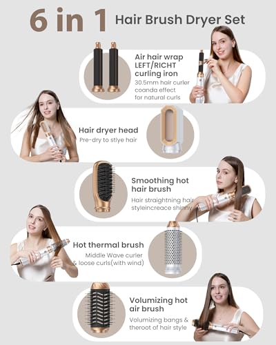 Ukliss 6-in-1 Hot Air Brush Hair Dryer - Professional Volumizer & Straightener