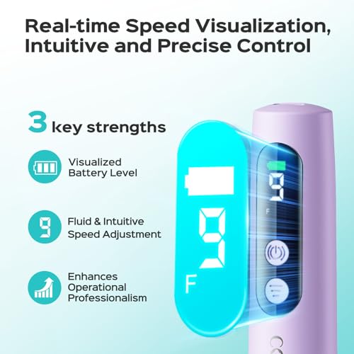 COSLUS C52 Electric Nail Drill Kit with LED Display, 9 Speed Settings