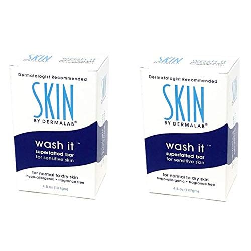 Wash It Superfatted Hypoallergenic Fragrance Free Cleansing Bar 2 Pack for Sensitive to Normal Skin | Helps Moisturize & Hydrate | Colorant & Lanolin Free Bar Soap | Safe for Kids, Adults, & Infants